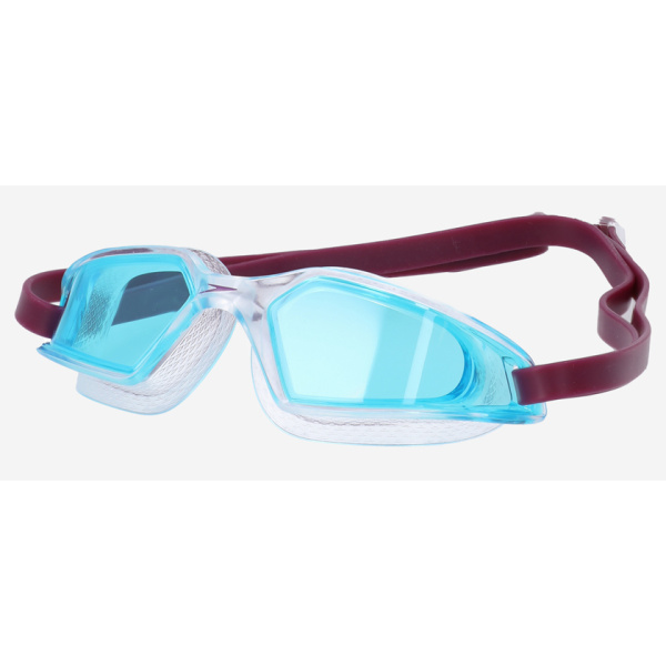 Очки для плавания Speedo Hydropulse детские (бордовый/прозрачный/голубой)